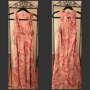 ANN TAYLOR PINK PAISLEY SLEEVELESS DRESS SIZE 10